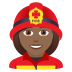 👩🏾‍🚒 woman firefighter: medium-dark skin tone display on JoyPixels